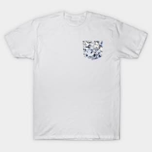 Pocket - Moody Triangles Cold Blue T-Shirt